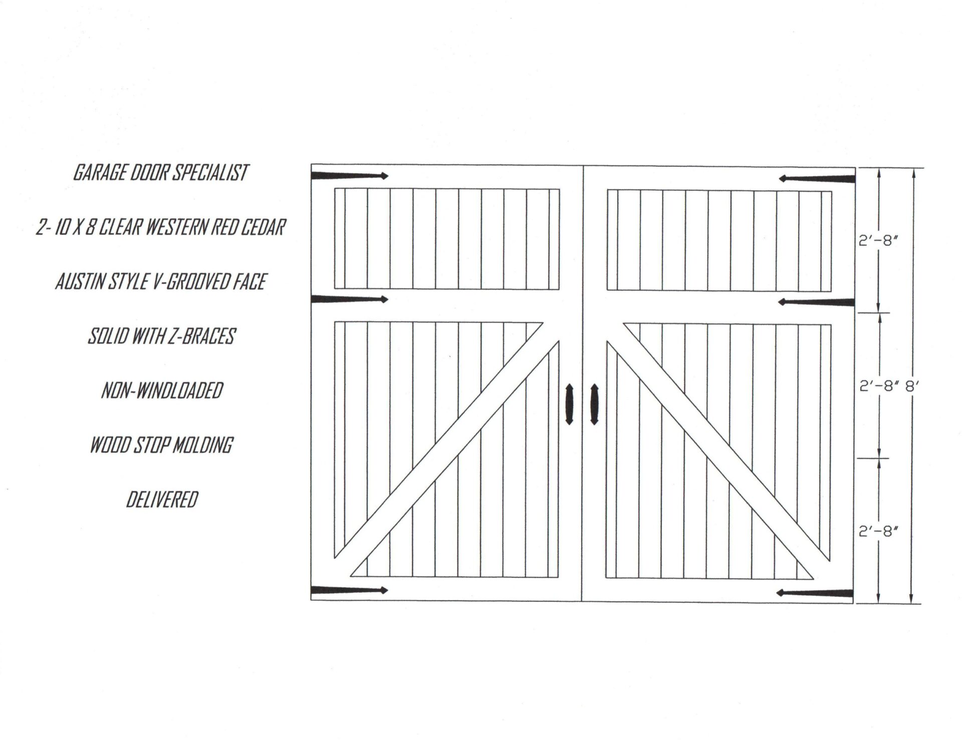 garage door dimensional drawings